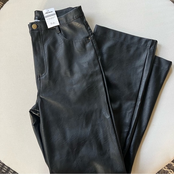 Cotton On Denim - NWT Cotton On High Rise Arden Black Faux Leather Women Pants Size 6